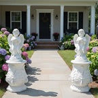 Decorative Roman Column Pedestal, English Rosette Indoor Outdoor Sculptural Garden Plinth Base Statue Riser, Weatherproof Sturdiness Plinth Base Statue Riser for Statues, Flower Pots, Decor, Cast Stone Resin (1458) - Image 5