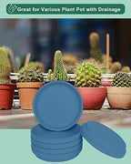 vensovo 6 Inch Steel Blue Terracotta Plant Saucers, 6 Pack Small Clay Trays - Image 5