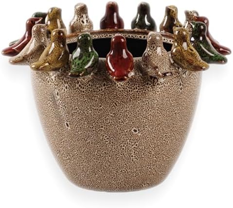 10.4 Inch Plant Pot, Ceramic Planter with Drainage Hole and Silicone Plug by Tuioyoc