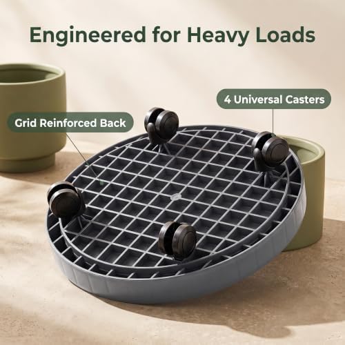 2 Pack of 14 Inch Heavy Duty Plant Caddy with Wheels,Rolling Plant Stand Pot Trolley,Wheeled Planter Saucer Tray,Potted Flower Mover Dolly with Casters Round Coaster for Indoor Outdoor - Image 5