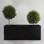 Black Fiberstone Rectangle Planter 3.75"H x 6"W x 16"L - Carlo Pot - Image 3