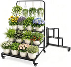 Qidejoy 3 Tiered Outdoor Plant Shelf, Folding Plant Stand, Easy Assembly by Qidejoy