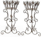 2 Pack Metal Tall Plant Stands, 25 Inch Wrought Iron Plant Stand by TICKCACY-EnrichYourLife