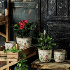 Reto Rustic Ceramic Flower Pots for Garden Plants and Succulents,Distressed Cracked Glazed Planters with Drainage Holes Tuscan Flower Pots for Outdoor,Pinks,with Hole - Image 7