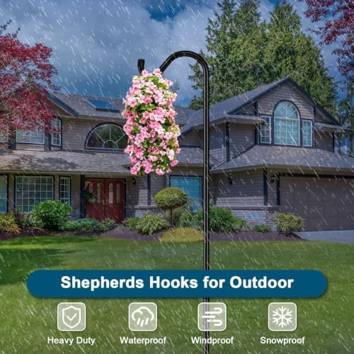 Gtongoko 76in Heavy Duty Shepherd Hook for Outdoor, 7-Prong Base, 2 Pack - Image 6