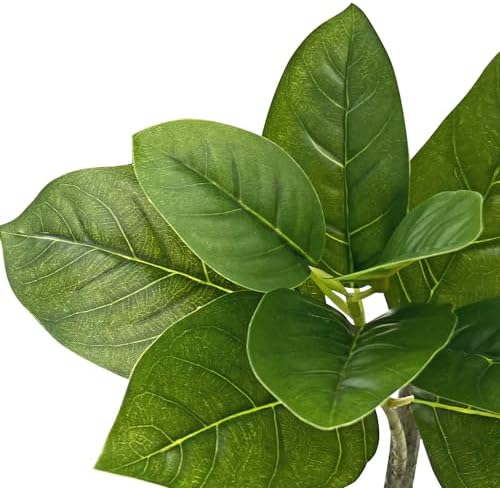 Artificial Tree in Geometric Pattern Planter, Fake Rubber Silk TRE for Indoor and Outdoor Home Decoration - 70" Overall Tall (Plant Pot Plus Tree) - Image 4