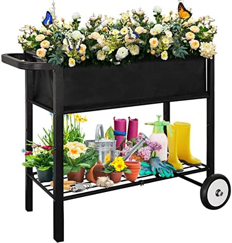 Koutemie Raised Garden Bed with Legs, Planter Box Outdoor with Wheels by Koutemie