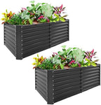 Land Guard 2 Pack 8×4×2ft Galvanized Raised Garden Bed Kit, Galvanized Planter Raised Garden Boxes Outdoor, Large Metal Raised Garden Beds for Vegetables (Gray) by LandGuard