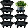 6 Packs 13 Inches Large Plant Caddy with Wheels Plant Saucers on Wheels Rolling Plant Stands Heavy-duty Plant Dolly Plastic Planter Roller Base Pot Movers Outdoor Plant Tray Coaster, Black by KvyusFlourish