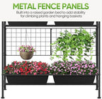 CADUKE Raised Garden Bed, Garden Raised Planter Box with Legs, 32" Elevated Vegetable Garden Beds with Drainage Holes & Trellis, Herb Garden Planter Outdoor for Vegetables, Balcony, Patio, Black - Image 3