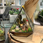 WGV Hanging Geometric Planter Terrarium Bulk Width 6" Height 8" Clear Glass Black Frame DIY Succulent air Plant Miniature Fairy Garden Windowsill Decor Raised Pyramid 6 Pieces - Image 4