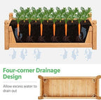 Yaheetech 43.5" Wooden Raised Garden Bed Rectangular Planter Box, 2pcs - Image 4