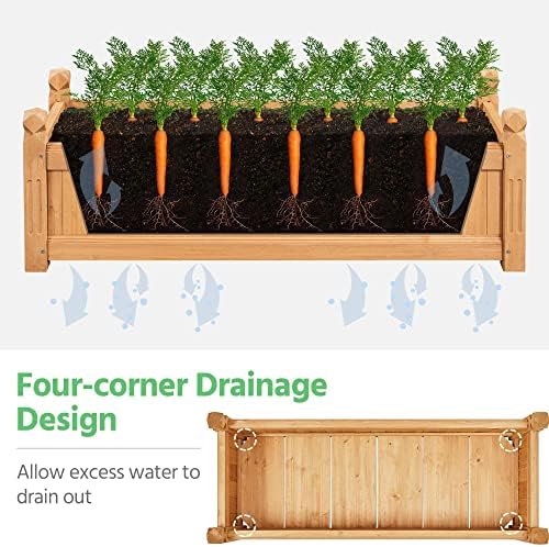Yaheetech 43.5" Wooden Raised Garden Bed Rectangular Planter Box, 2pcs - Image 4