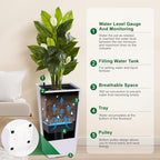 30" Tall Planter Set of 2, Heavy Duty High Planter Pots with Drainage Holes, Water Level Indicator & Removable Inner Bucket, Self Watering Planters for Indoor Outdoor Porch, Patio-White - Image 5