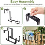 Cozcty 4 Pack Window Box Brackets, No Drill Adjustable Planter Box Brackets - Image 3