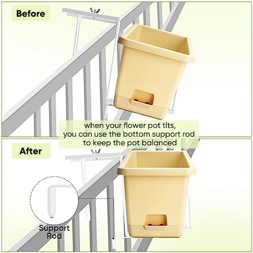 Adjustable Planter Box Bracket, Flower Box Holder Brackets for Deck Railing - Image 4