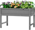 Weatherproof Raised Garden Bed, HDPE Outdoor Elevated Planter Box with Legs, Garden Box, Flower Beds for Patio, Deck, Balcony (Grey) by BIVODA