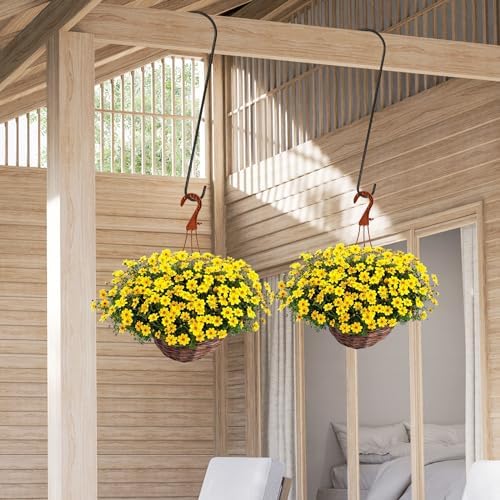 6 Packs 24 Inch Long S Hooks for Hanging Plants,Extra Large S Hooks,Metal Bird Feeder Hooks, Rustproof Garden Planter Hanger for Tree Branch, Basket, Lanterns, Wind Chimes, Outdoor Use - Image 4