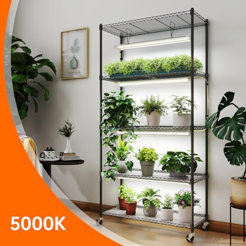 Bstrip 5-Tier Plant Shelf with Grow Light, 29.5x13.8x59in - Image 2
