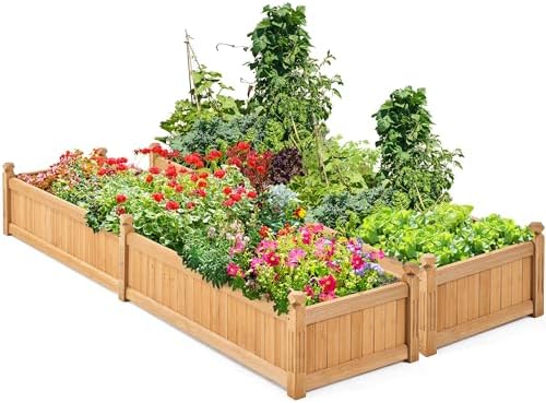 Yaheetech 90.5" Wooden Raised Garden Bed Rectangular Planter Box, 2Pcs by Yaheetech