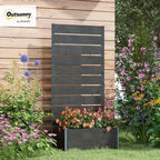 Outsunny Raised Garden Bed with Trellis, 28.25" x 15" x 59", Black - Image 2