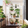 Knocbel 62" Height Portable Wooden Cold Frame Greenhouse with Wheels, Openable Roof and Adjustable Shelves, Flower Plants Shelf for Balcony Outdoor Indoor Backyard (White) by Knocbel