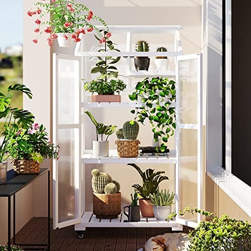 Mini Greenhouse 6 Tier 31.5" Lx22.4 Wx62 H Plant Gardening Greenhouse Grow Plant Herbs Flowers Hot House Sturdy Gardening Shelves for Indoor Outdoor White As Shown One Size - Image 5