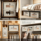 35L Large Closet Organizers and Storage Bins 4-Pack, Collapsible Fabric Storage Boxes with Lids and Handles, Front Opening Wardrobe Container with Clear Window for Clothes, Blankets, Living Room, Dorm - Image 6