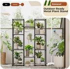 Bamworld Plant Stand Outdoor Metal Plant Shelf for Multiple Plants Large Plant Holder Waterproof for Garden Living Room Patio Morden Home Decor Gardening Gifts - Image 2