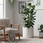 D'vine Dev 16 Inch Ceramic Planter Pot, White, 94-O-H-1 - Image 2