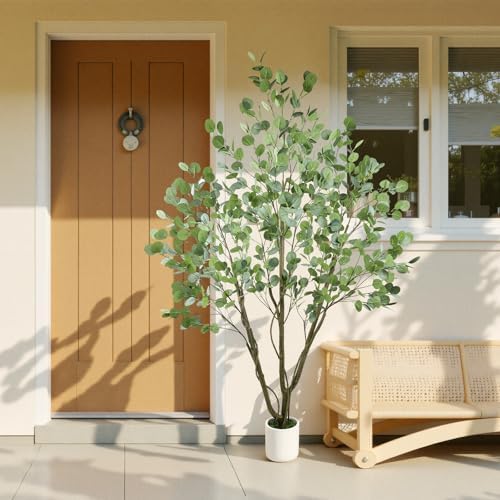 Caxchiling Large Artificial Eucalyptus Tree 6FT, Indoor Outdoor Faux Tree - Image 5