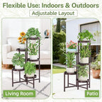 iDavosic.ly Plant Stand Indoor Outdoor, 5 Tier Metal Corner Shelf, Bronze - Image 6