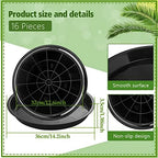 Honeydak 16 Pack 14.2 Inch Plant Saucer Plastic Plant Water Tray Plastic Saucers for Indoors Outdoors Round Pot Planter Heavy Duty Drip Trays for Garden Flower, Black - Image 2