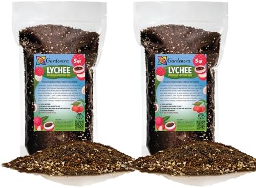 GARDENERA Premium Lychee Potting Soil Mix - Perfect Balance of Nutrients, Drainage, and Aeration for Thriving Lychee Trees - 10 Quart by Gardenera