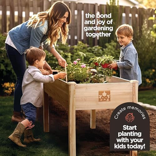 Cedar Raised Garden Bed with Legs, Outdoor Planter Box 48x24x30, 200lb - Image 2