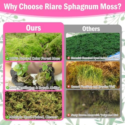 Riare 4.4LB Premium Sphagnum Moss for Plants- 80QT Natural Dried Plant Moss - Image 5