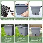 6 Pcs 24 inch Window Box Planter, Large Rectangular Flower Planter Boxes with Shelf Insert Plastic for Indoor and Outdoor Garden, Balcony Home Decor (6, 24 inch) - Image 4