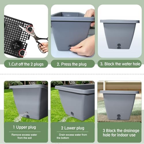 12 Pcs 24 inch Window Box Planter, Large Rectangular Flower Planter Boxes with Shelf Insert Plastic for Indoor and Outdoor Garden, Balcony Home Decor (12, 24 inch) - Image 4