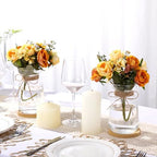 FoldTier 4 Sets Hyacinth Glass Vase with Bamboo Coaster Rope Hyacinth Avocado Growing Bud Vase Decorative Glass Flower Vases for Centerpieces Bulb Forcing Plant Containers Home Office Table Decoration - Image 4