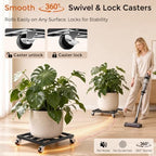 3 Pack 12" Heavy Duty Plant Caddy with Wheels, Supports Up to 800 lbs, Metal Rolling Plant Stand with 4 Swivel Casters include 2 Locking Wheels, Rustproof for Large Pots, Washer & Refrigerator - Image 5
