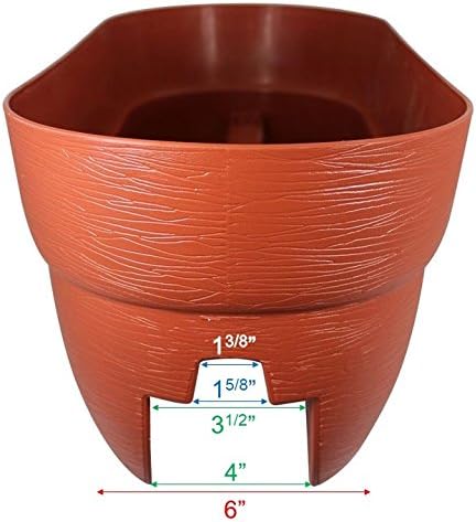 Emsco Group Bloomers Rail Planter, 24" Weatherproof Resin Deck & Balcony Planter with Drainage – Fits 2x4 & 2x6 Rails – Earth Brown, 3 Pack - Image 4