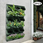 Vertical Wall Planter, Stackable Wall-Mounted Planter Indoor Outdoor w/36 Plastic Pots Living Wall Garden w/36 Non-Woven Fabrics Vegetable Hanging Pocket Holder Flowerpot (Army Green) - Image 5