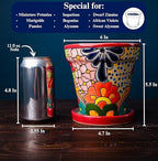 Talavera Planter - Mexican Ceramic Pot with Drainage (Red-Medium) - Image 3