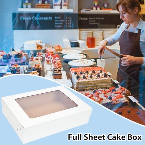 JJO 26x18x5 Inch Full Sheet Cake Boxes with Thick Cake Boards,5 Pack - Image 5
