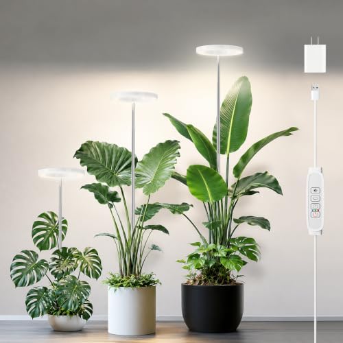 6.3in Grow Light for Indoor Plants, 15W Full Spectrum Halo Plant Light by LPMZMBL
