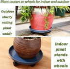 8 Packs Plant Caddy with Wheels 11.8" Plastic Rolling Plant Stands Heavy-duty Plant Dolly with Casters Indoor Outdoor Wheeled Plant Roller Base Large Planter Saucers Plant Mover - Image 7