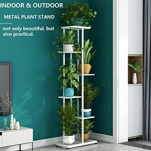 LINZINAR 6 Tier Plant Stand Indoor Outdoor Metal Flower Pot Display Shelf - Image 2