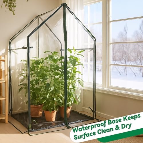 Gardzen Mini Greenhouse with Waterproof Bottom 36.2"(L) x36.2(W) x59.5(H) - Image 4