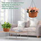 4 Pack 12 Inch Large Plastic Hanging Planters for Outdoor Plants - Image 5