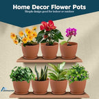 Terracotta 6-Inch Plant Pots with Drainage & Saucers 24 Pack, Indoor & Outdoor Planters for Houseplants, Herbs, and Flowers, Durable & Weatherproof Material, Stackable, Lightweight, Minimalist Design - Image 4
